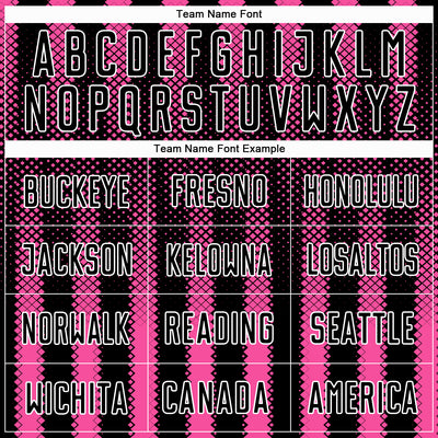 Custom Black Pink-White Geometric Shape Sublimation Soccer Uniform Jersey