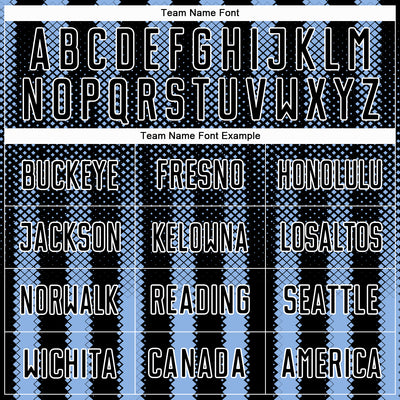 Custom Black Light Blue-White Geometric Shape Sublimation Soccer Uniform Jersey