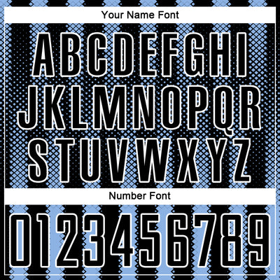 Custom Black Light Blue-White Geometric Shape Sublimation Soccer Uniform Jersey