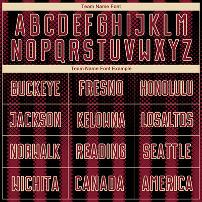 Custom Black Crimson-Cream Geometric Shape Sublimation Soccer Uniform Jersey