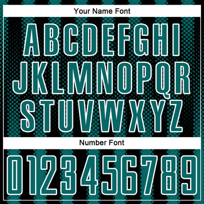 Custom Black Teal-White Geometric Shape Sublimation Soccer Uniform Jersey