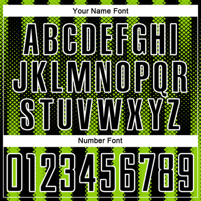 Custom Black Neon Green-White Geometric Shape Sublimation Soccer Uniform Jersey