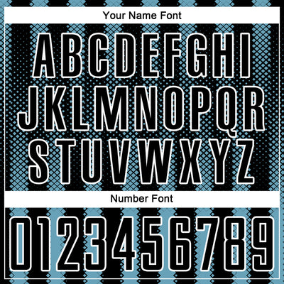 Custom Black Shadow Blue-White Geometric Shape Sublimation Soccer Uniform Jersey