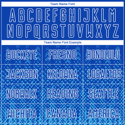 Custom Royal Sky Blue-White Geometric Shape Sublimation Soccer Uniform Jersey