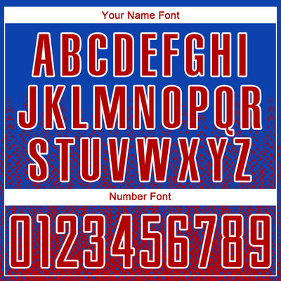 Custom Royal Red-White Geometric Shape Sublimation Soccer Uniform Jersey