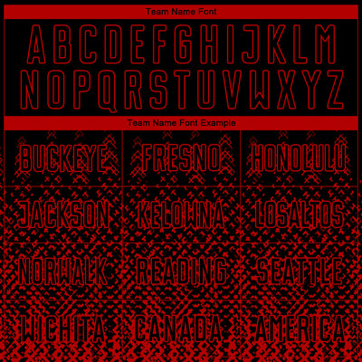 Custom Red Black Geometric Shape Sublimation Soccer Uniform Jersey