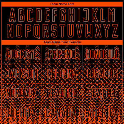 Custom Black Orange Geometric Shape Sublimation Soccer Uniform Jersey