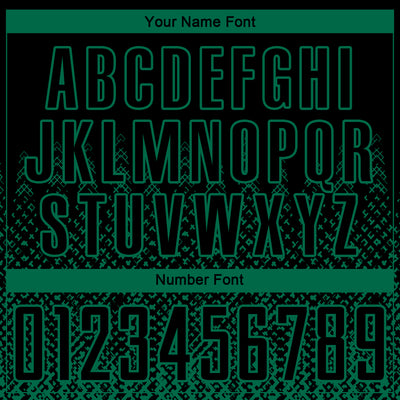 Custom Black Kelly Green Geometric Shape Sublimation Soccer Uniform Jersey