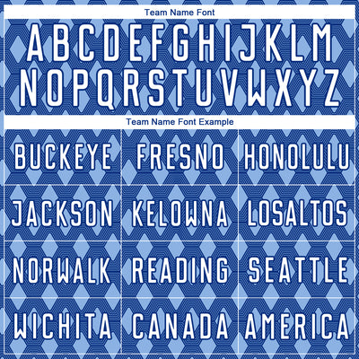 Custom Royal White-Light Blue Geometric Shape Sublimation Soccer Uniform Jersey