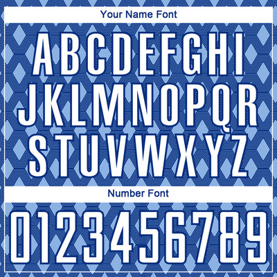 Custom Royal White-Light Blue Geometric Shape Sublimation Soccer Uniform Jersey