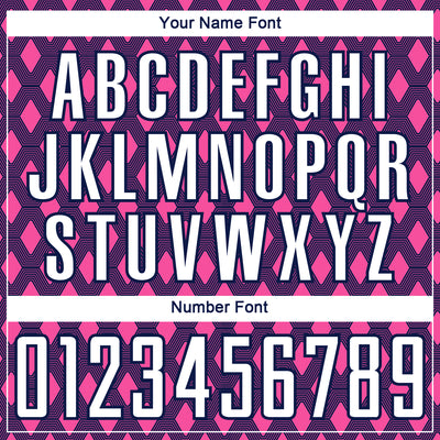 Custom Navy White-Pink Geometric Shape Sublimation Soccer Uniform Jersey