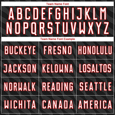 Custom Black White-Red Waves Shape Sublimation Soccer Uniform Jersey