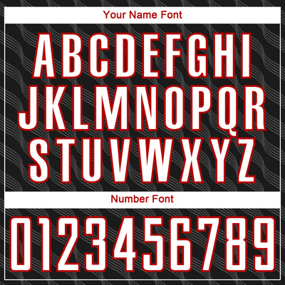 Custom Black White-Red Waves Shape Sublimation Soccer Uniform Jersey