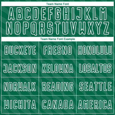 Custom Kelly Green White Waves Shape Sublimation Soccer Uniform Jersey