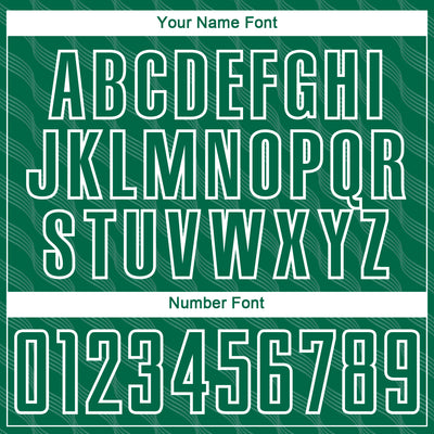 Custom Kelly Green White Waves Shape Sublimation Soccer Uniform Jersey