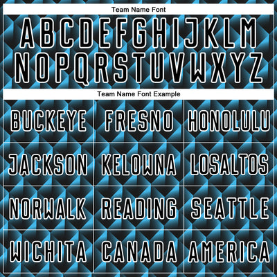 Custom Black Sky Blue-White Geometric Shape Sublimation Soccer Uniform Jersey