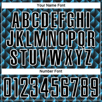 Custom Black Sky Blue-White Geometric Shape Sublimation Soccer Uniform Jersey