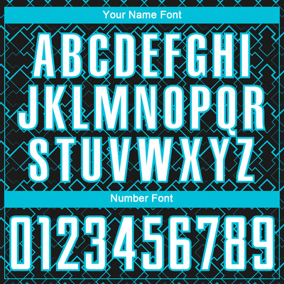 Custom Black White-Lakes Blue Geometric Shape Sublimation Soccer Uniform Jersey