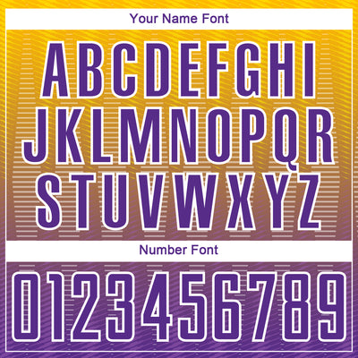 Custom Gold Purple-White Gradient Line Sublimation Soccer Uniform Jersey