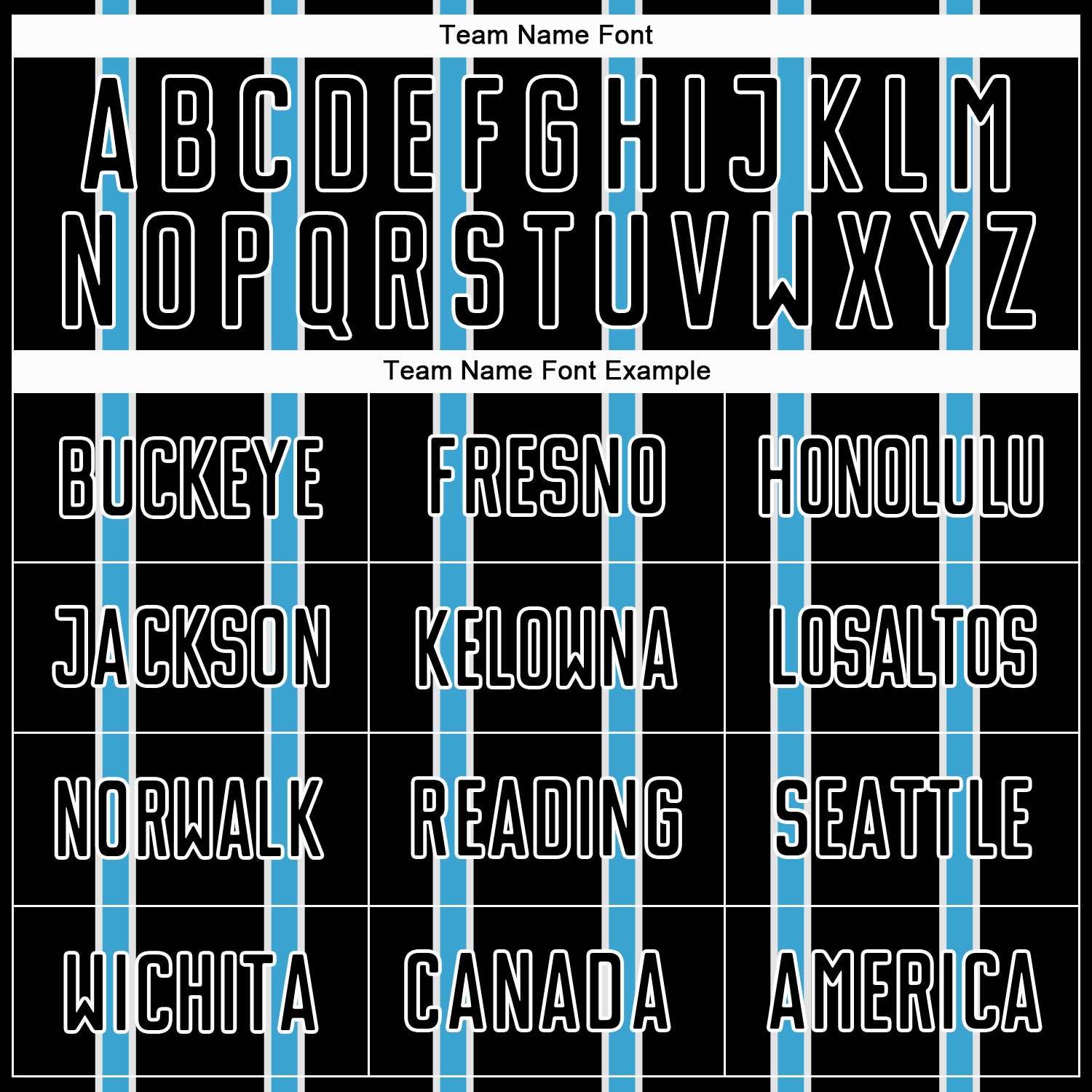 Custom Black Sky Blue-White Stripe Line Sublimation Soccer Uniform Jersey