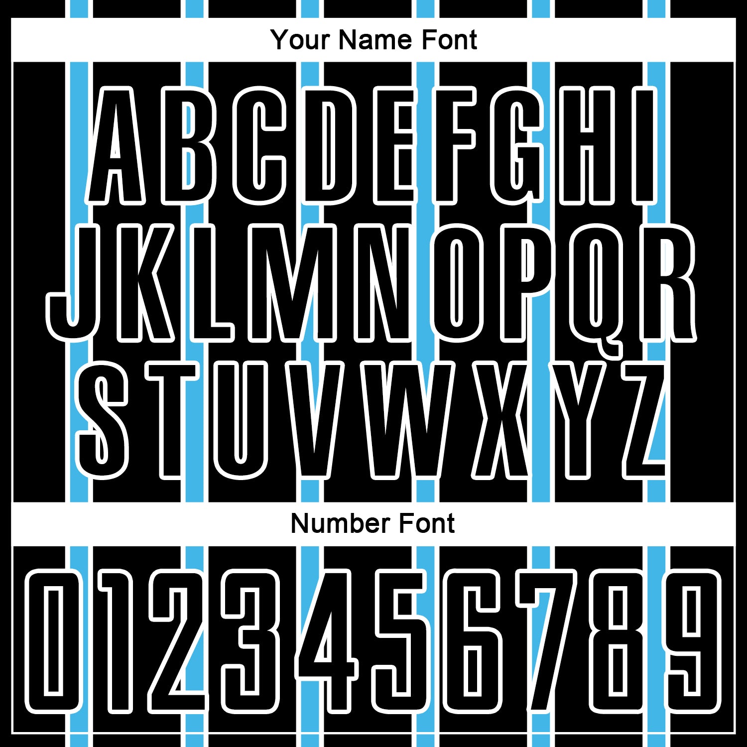 Custom Black Sky Blue-White Stripe Line Sublimation Soccer Uniform Jersey