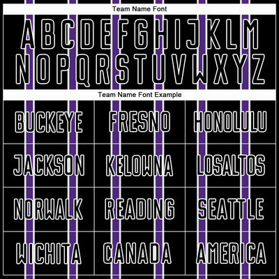 Custom Black Purple-White Stripe Line Sublimation Soccer Uniform Jersey