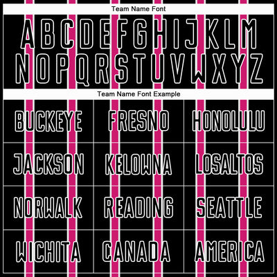 Custom Black Hot Pink-White Stripe Line Sublimation Soccer Uniform Jersey