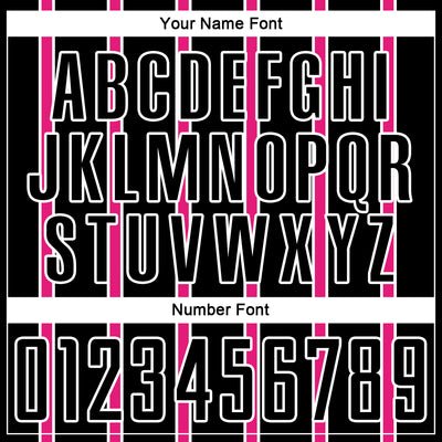 Custom Black Hot Pink-White Stripe Line Sublimation Soccer Uniform Jersey