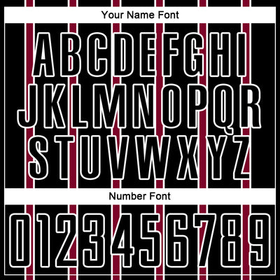 Custom Black Maroon-White Stripe Line Sublimation Soccer Uniform Jersey