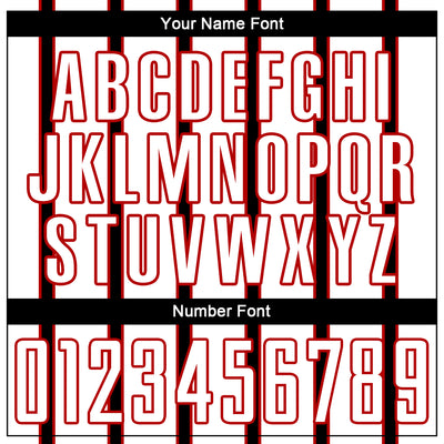 Custom White Black-Red Stripe Line Sublimation Soccer Uniform Jersey