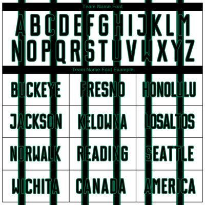 Custom White Black-Kelly Green Stripe Line Sublimation Soccer Uniform Jersey