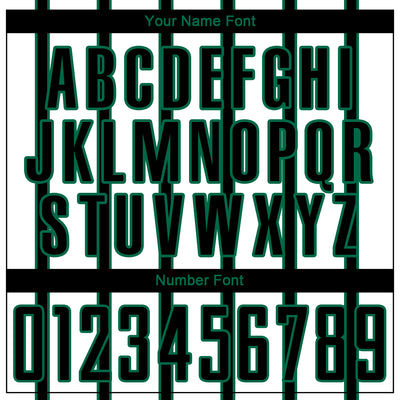 Custom White Black-Kelly Green Stripe Line Sublimation Soccer Uniform Jersey