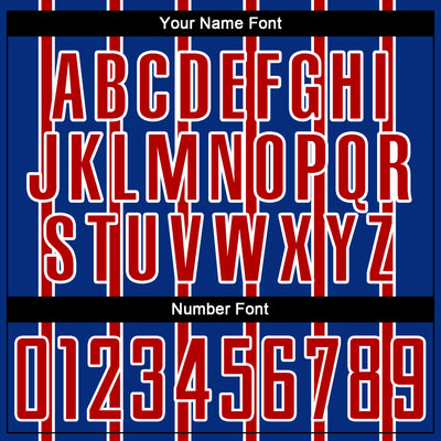 Custom Royal Red-White Stripe Line Sublimation Soccer Uniform Jersey