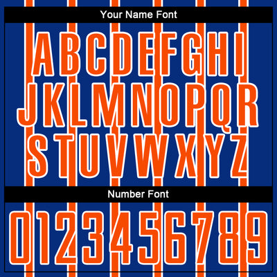 Custom Royal Orange-White Stripe Line Sublimation Soccer Uniform Jersey