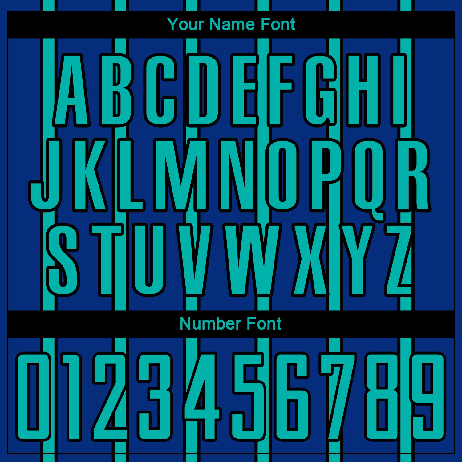 Custom Royal Aqua-Black Stripe Line Sublimation Soccer Uniform Jersey