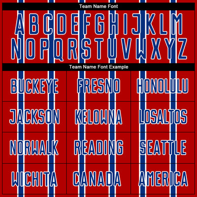 Custom Red Royal-White Stripe Line Sublimation Soccer Uniform Jersey