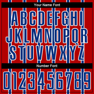 Custom Red Royal-White Stripe Line Sublimation Soccer Uniform Jersey