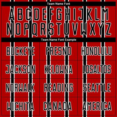 Custom Red Black-White Stripe Line Sublimation Soccer Uniform Jersey