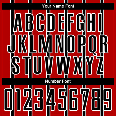 Custom Red Black-White Stripe Line Sublimation Soccer Uniform Jersey