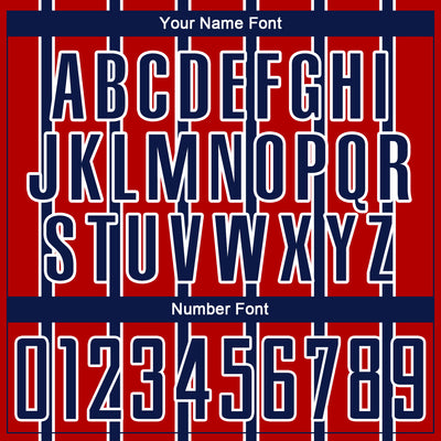 Custom Red Navy-White Stripe Line Sublimation Soccer Uniform Jersey