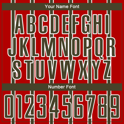 Custom Red Olive-White Stripe Line Sublimation Soccer Uniform Jersey