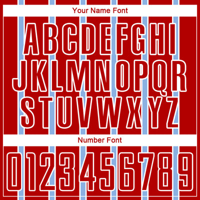 Custom Red Light Blue-White Stripe Line Sublimation Soccer Uniform Jersey