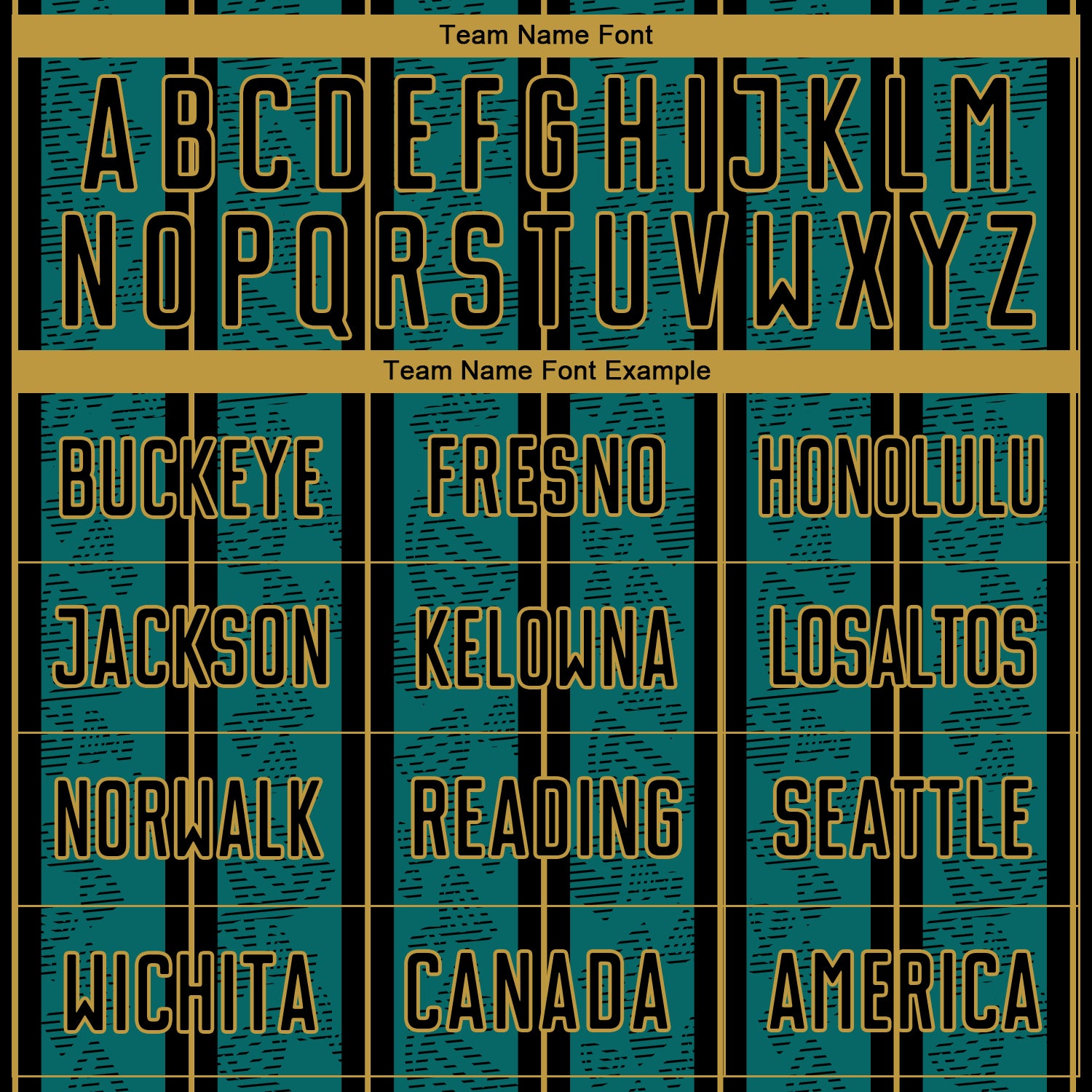 Custom Teal Black-Old Gold Stripe Line Sublimation Soccer Uniform Jersey