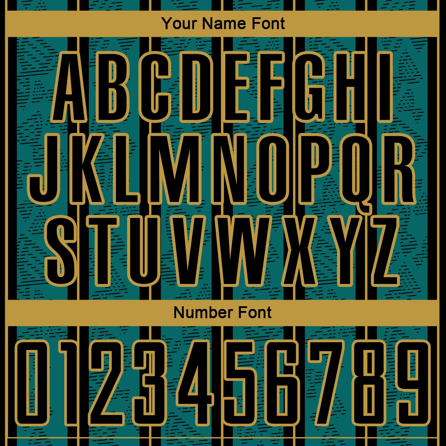 Custom Teal Black-Old Gold Stripe Line Sublimation Soccer Uniform Jersey