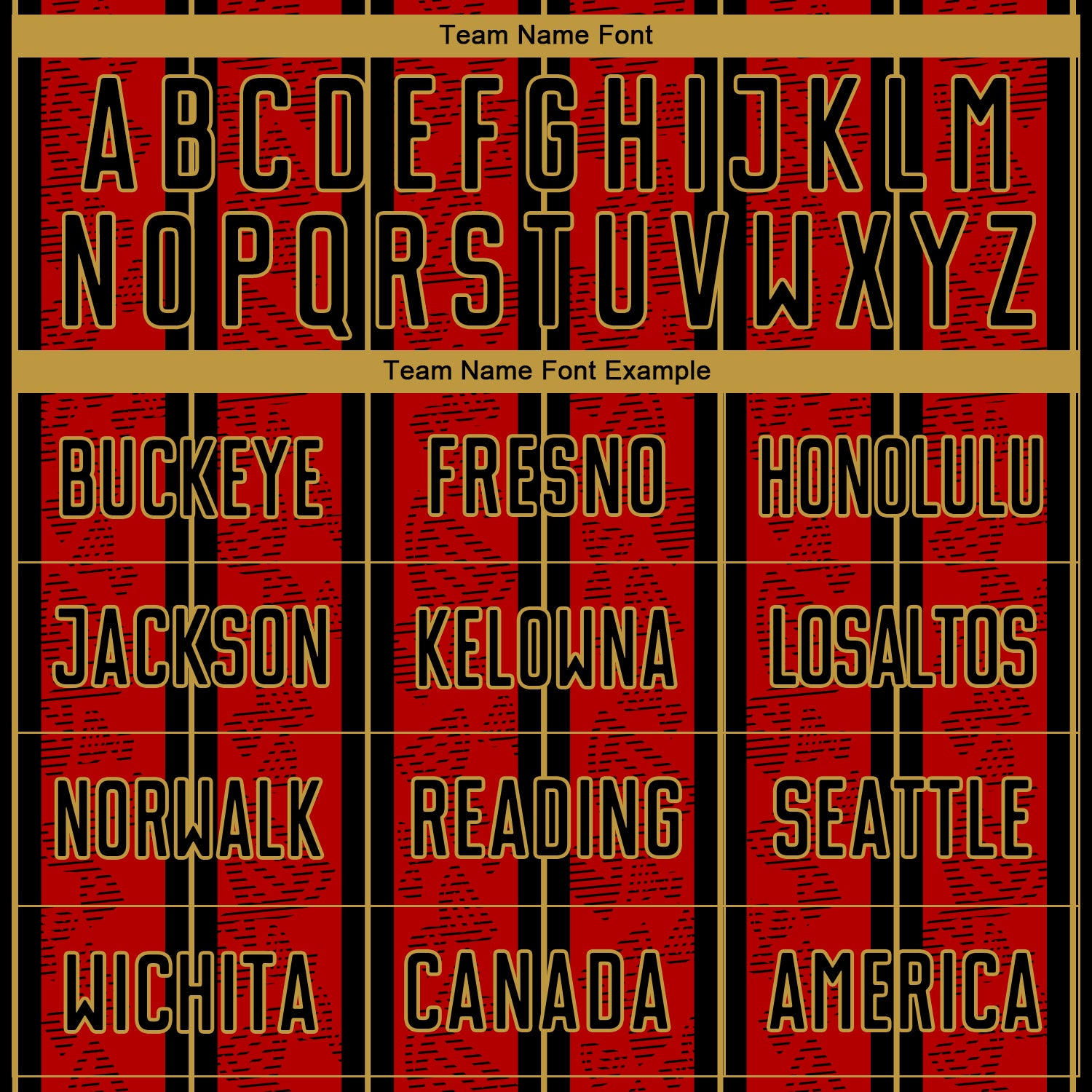 Custom Red Black-Old Gold Stripe Line Sublimation Soccer Uniform Jersey