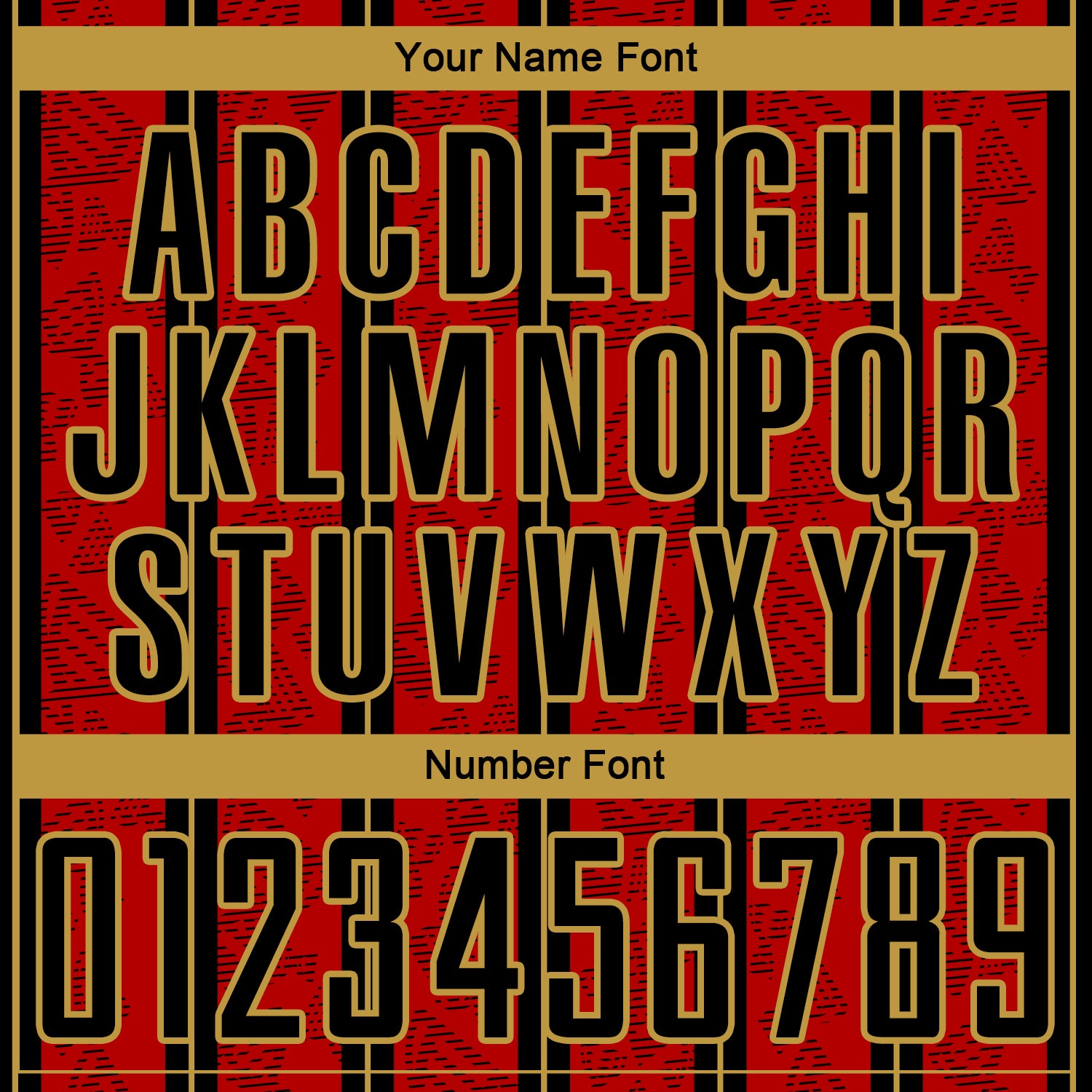 Custom Red Black-Old Gold Stripe Line Sublimation Soccer Uniform Jersey