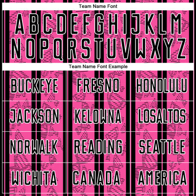 Custom Pink Black-White Stripe Line Sublimation Soccer Uniform Jersey