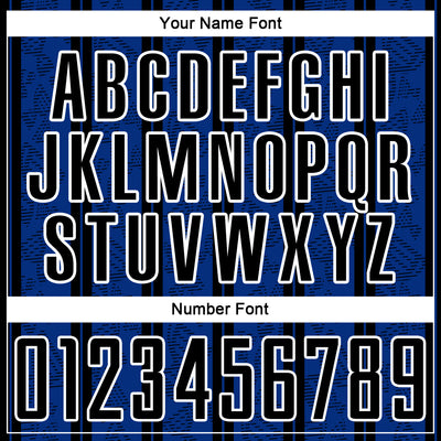 Custom Royal Black-White Stripe Line Sublimation Soccer Uniform Jersey