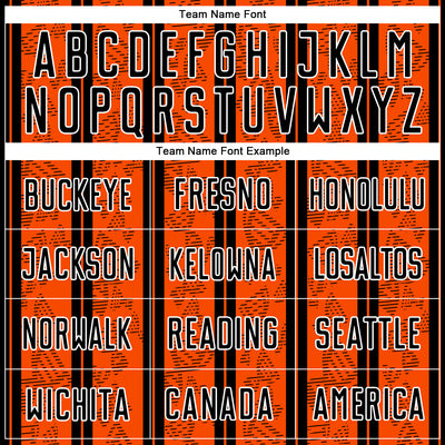 Custom Orange Black-White Stripe Line Sublimation Soccer Uniform Jersey