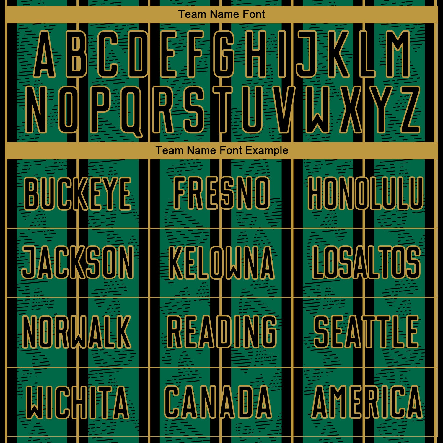 Custom Kelly Green Black-Old Gold Stripe Line Sublimation Soccer Uniform Jersey